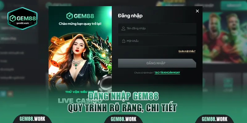 các bước đăng nhập gem88 chi tiết