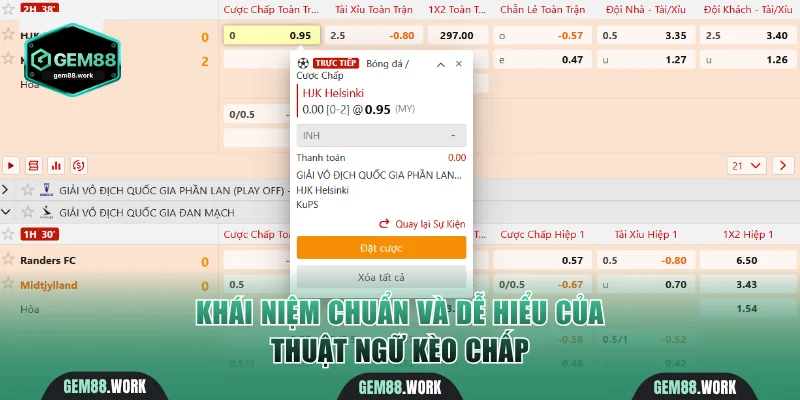Khái niệm chuẩn và dễ hiểu của thuật ngữ kèo chấp